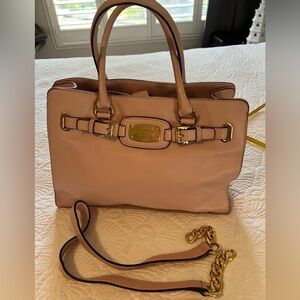 Michael Kors Pink Leather Goldtone tote Bag